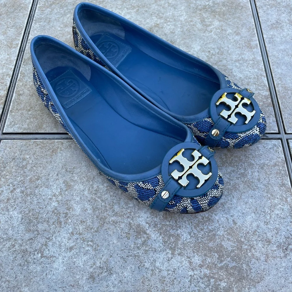 Tory Burch Aden Ballet- Leopard Gold Logo